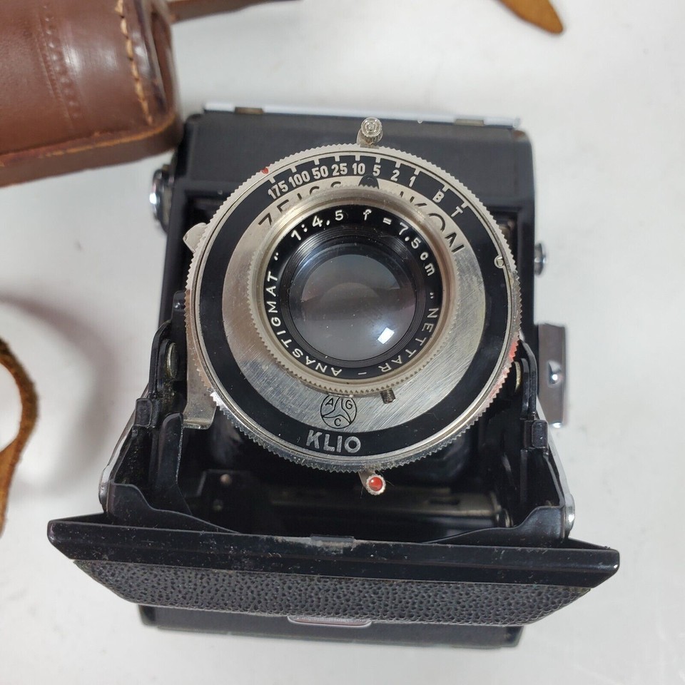 Vintage 1950s Zeiss Ikon Klio Camera Nettar 515 w/ Brown Case UNTESTED