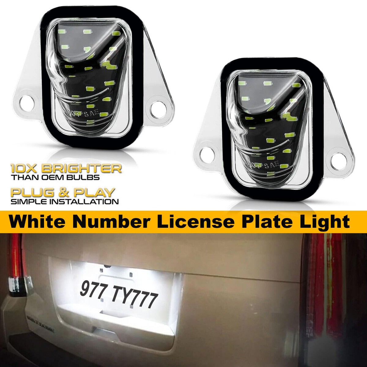 LED License Plate Tag Lights Kit For 2007-2014 Suburban Tahoe Yukon Escalade ESV - Foto 2