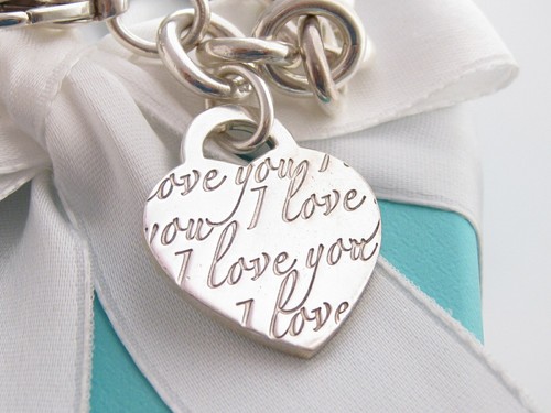 ECHTES TIFFANY & CO SILBER I LOVE YOU HERZ BETTELARMBAND 8" - Bild 1 von 6
