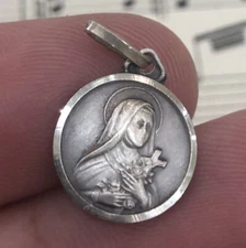 Vintage French St. Therese of Lisieux Religious Medal c1960