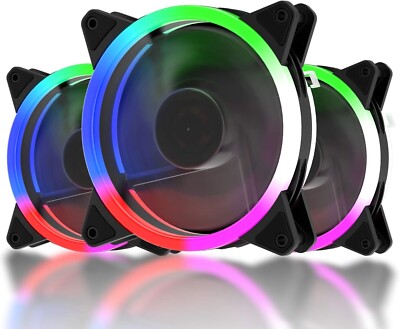 Ultra Quiet LED Silent Computer Case PC Cooling Fan 120mm CPU Coolers Radiators