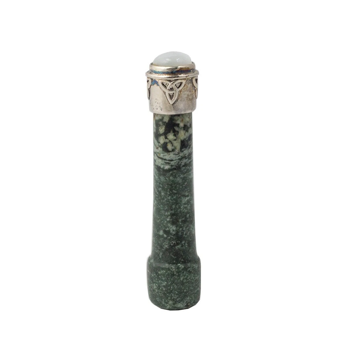 European Art Nouveau Silver Mounted Green Marble Mortar