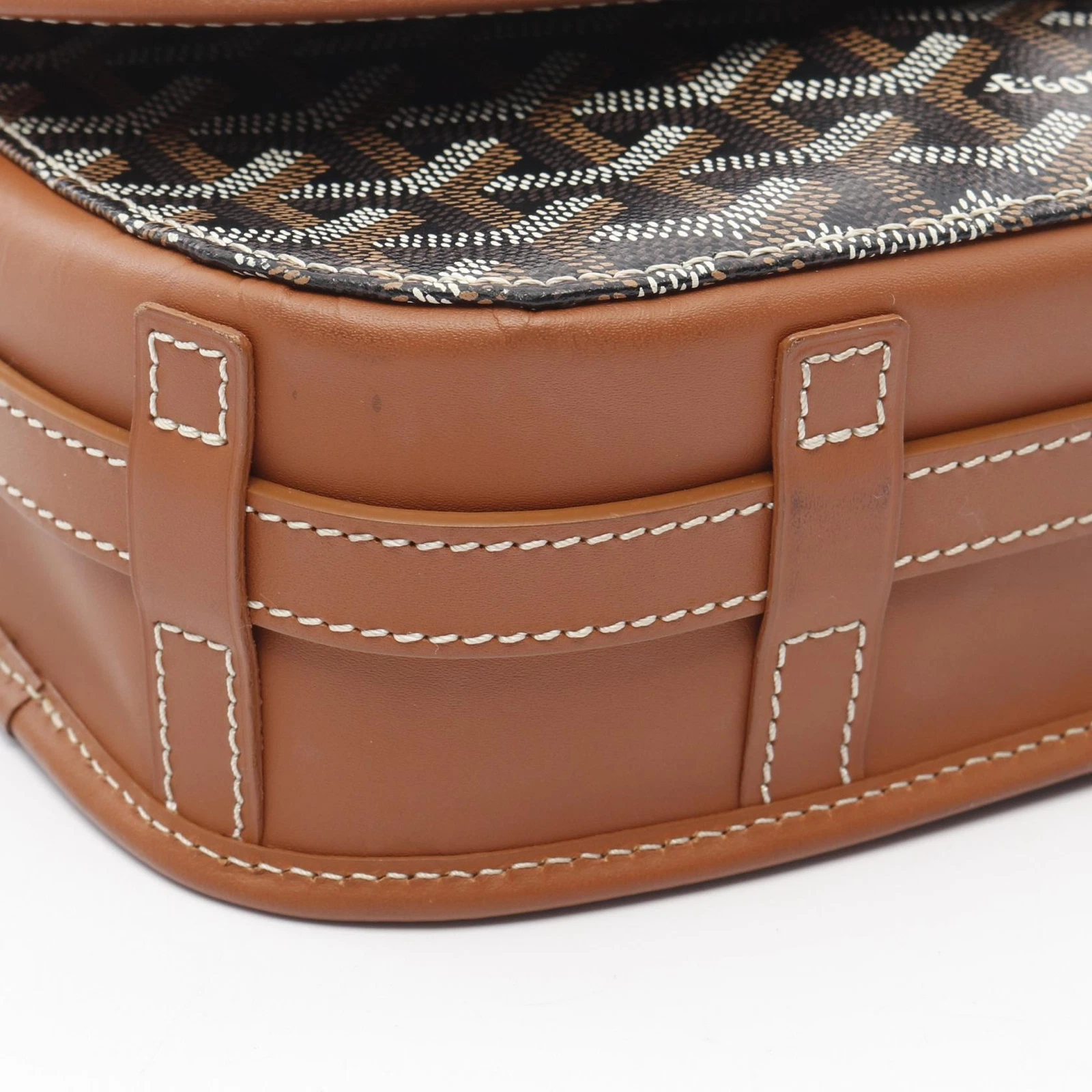 Borsa a tracolla GOYARD Belvedere PM tela pelle marrone nera usata donna