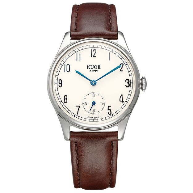 KUOE OLD SMITH 90-001 Wristwatch Arabic Index Blue Hand Brown 