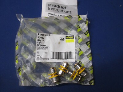 Viega PureFlow 83020 1/2'' Bronze Pex Press Coupling lot of (4)