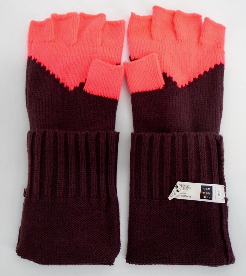 Guantes de punto Nike para mujer L/XL bordados borgoña/hipercarmesí Foto 2 de 4