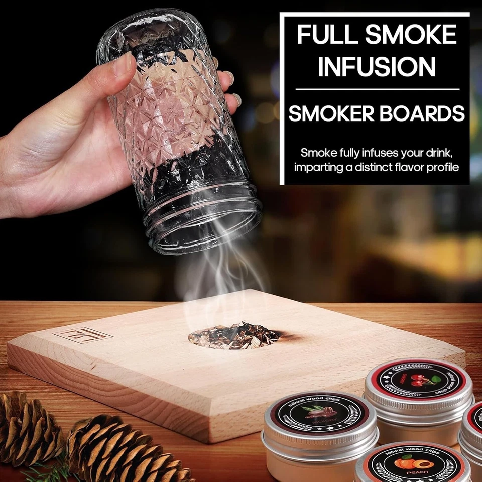 Kit ahumador de cóctel con antorcha - 4 sabores astillas de madera - bourbon, ahumador de whisky Foto 2 de 4