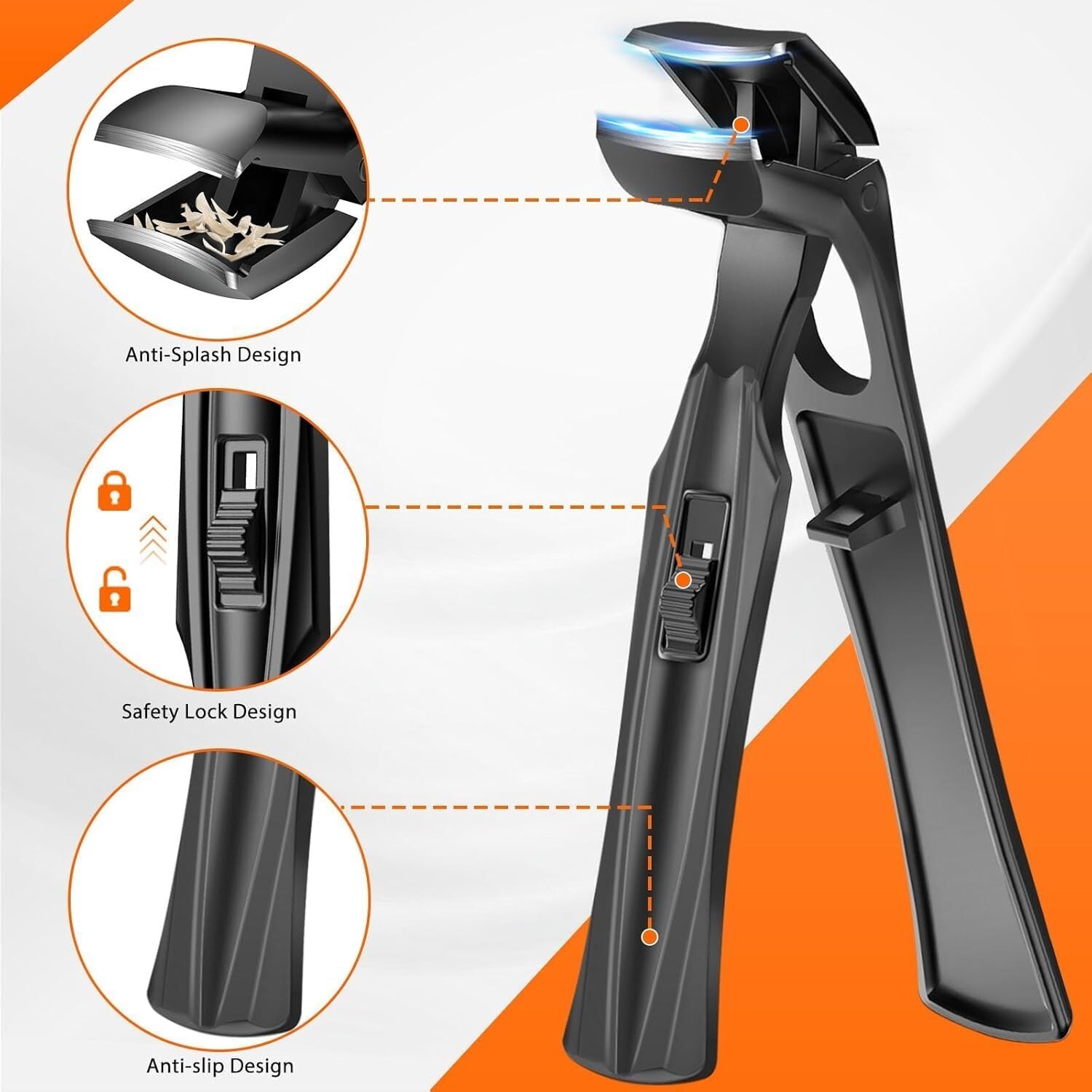 Toenail Clippers for Thick Nails for Seniors, Angled Head Long Handled Toe Na...