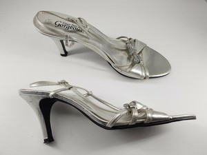 silver diamante heels new look