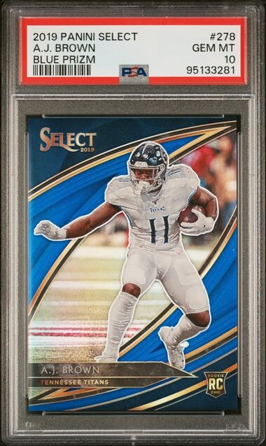 2019 A.J. Brown RC #278 Select Field Level Blue Prizm Psa 10 Gem Mint #41/75