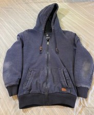 BUFFALO DAVID BITTON Hoodie Mens Medium Blue Sherpa Lined Full Zip Sweatshirt