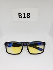 GUNNAR ENIGMA RECTANGULAR BLUE LIGHT BLOCKING GLASSES BLACK/YELLOW 58-18 135 18G