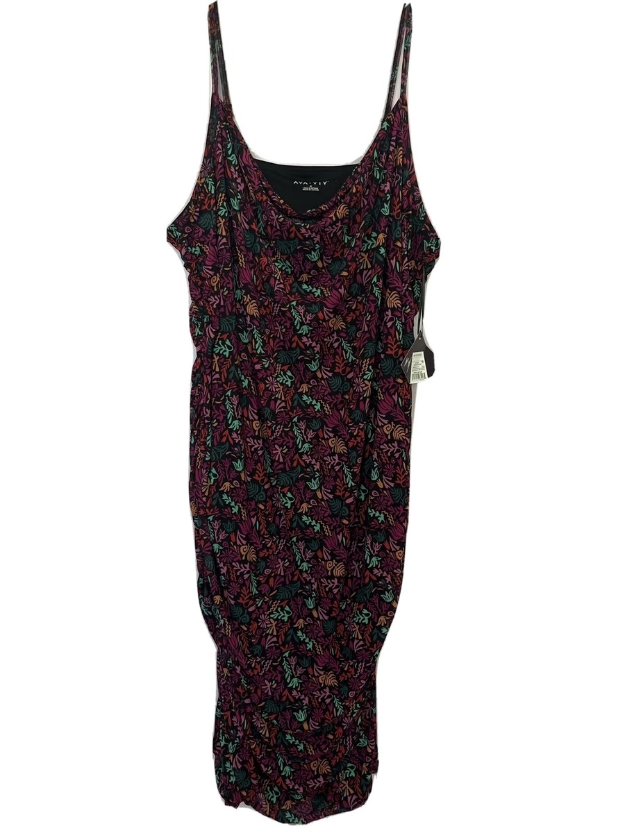 Women's Ava and Viv 4X Plus Size Black Floral Dress NWT