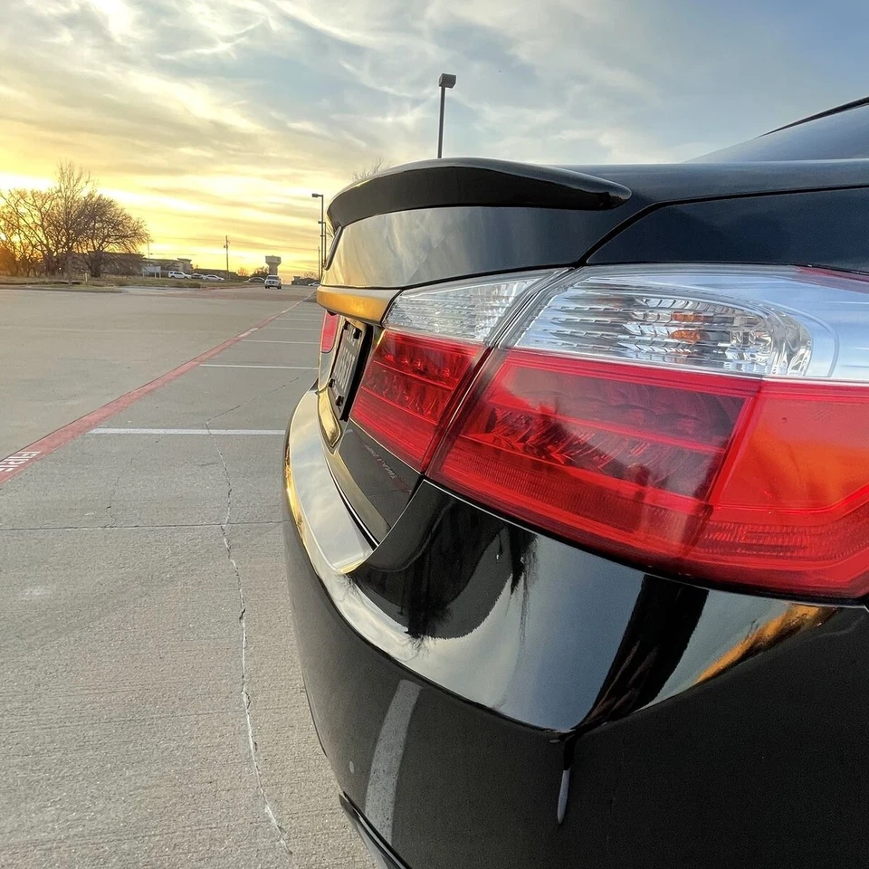 For Honda Accord Sedan 4 Door 2013-2017 Glossy Black Rear Trunk Lid Spoiler Wing Foto 4 de 4