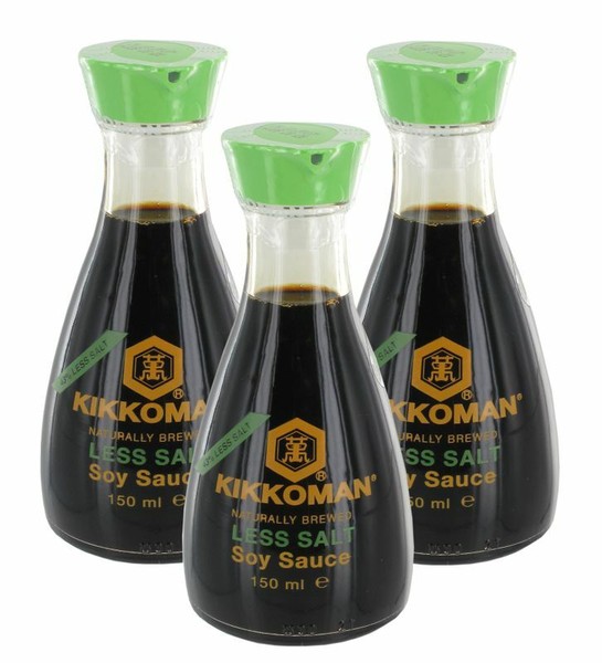3Er-Pack Kikkoman Salzreduzierte Sojasauce (3X 150Ml) | Tischflasche-image
