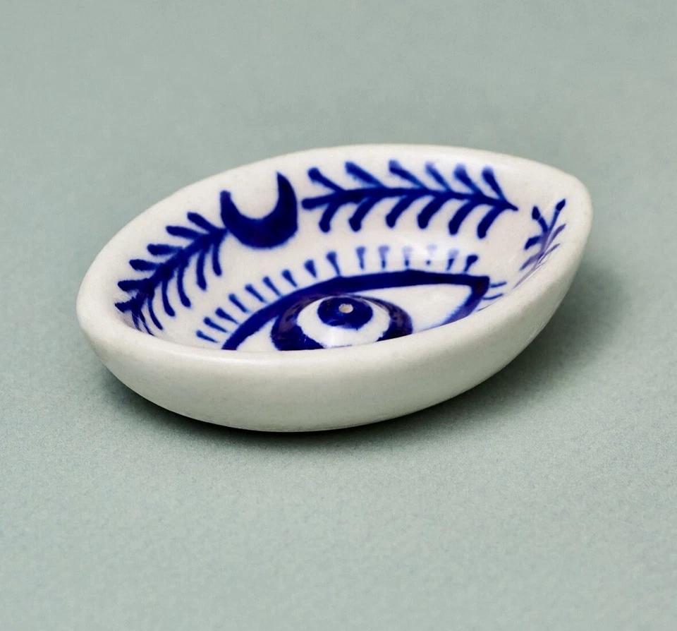 NUEVO SOPORTE PARA INCIENSO ANTHROPOLOGIE MAL DE OJO SOPORTE PARA JOYAS/BARATIJA PLATO MATE BOOMI Foto 2 de 4