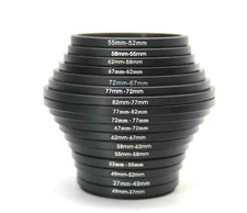 VINTAGE SET 17 STEP UP STEP DOWN ADAPTER RINGS METAL 37-82MM