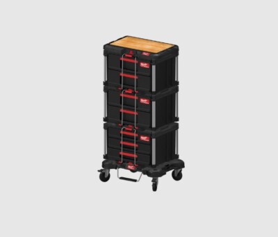 Milwaukee schwarz PACKOUT 2x 2 Schubladen & 1x 3 Schubladen Organizer Arbeitsfläche & Trolley