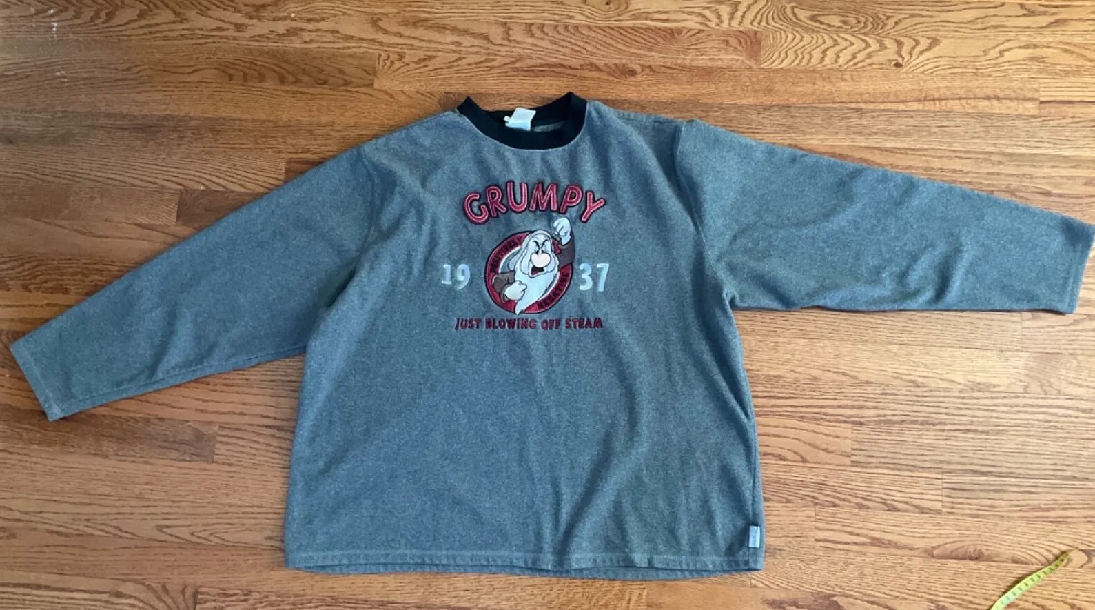 Disney Store Grumpy Sweatshirt Pullover Gray Red … - image 1