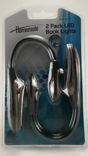 2-Pack-LED-Book-Lights-Brand-New-Adjustable-Arm-Batteries-Included;