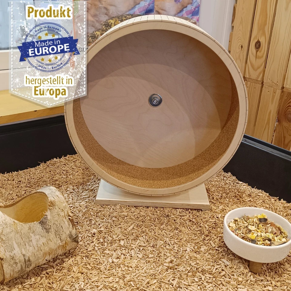 Nager Laufrad aus Holz mit Korkeinlage - kugelgelagert - 33 cm - Standmodell - Bild 4 von 4