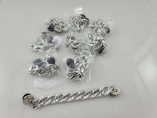 Lot of 8 Chain Link 6" Luxury Metal Shoe Charms 374