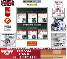 JACK,JUKI,BROTHER OVERLOCKER DCX27 B27 (5SIZES) INDUSTRIAL SEWING MACHINE NEEDLE