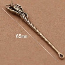 2.5in Collectible Copper Handwork Dragon Antique Ear Spoon Pendant