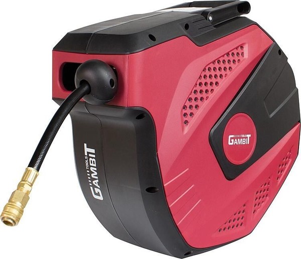 Gambit Automatik Druckluft Schlauchaufroller 15M Schlauchtrommel Drucklufttromme-image
