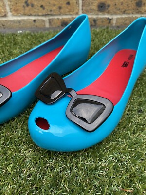 Melissa x Karl Lagerfeld Ultragirl Jelly Shoes with Black Sunglasses US7  EUR 38 UK