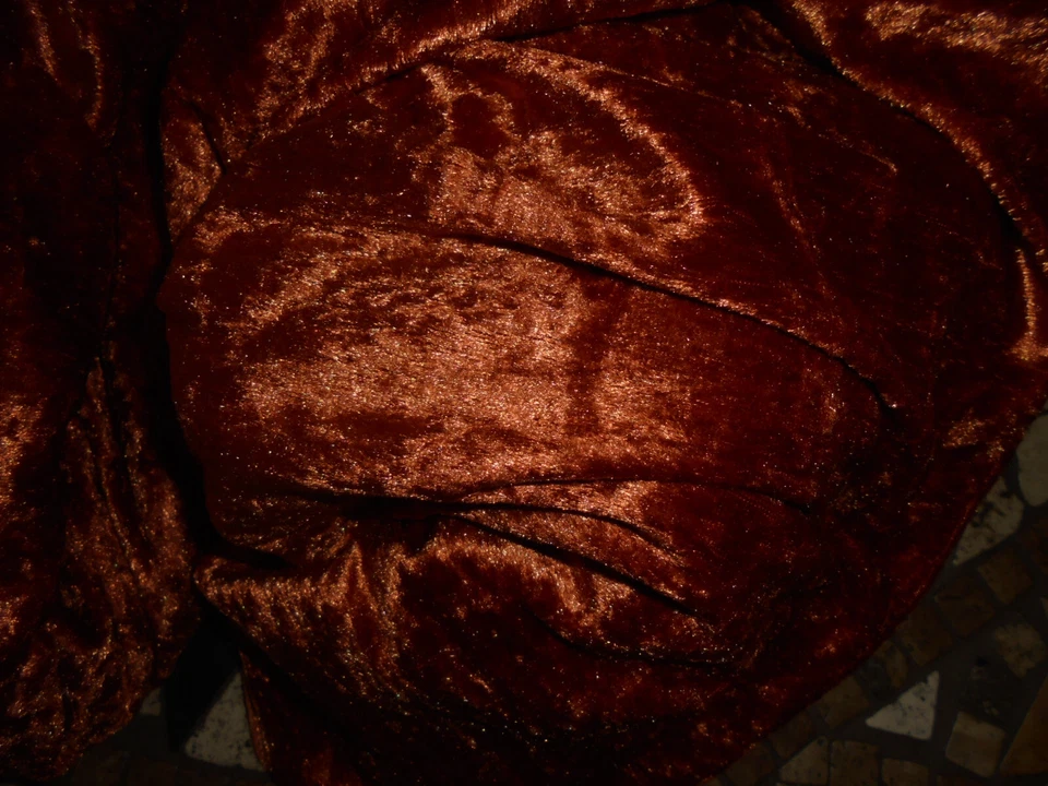 Pannesamtstoff meterware goldrostfarben gebraucht Dekostoff elegant Herbstdeko - Bild 2 von 2