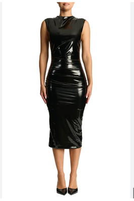 knee length dresses for ladies Leather Midi Dress main image 0
