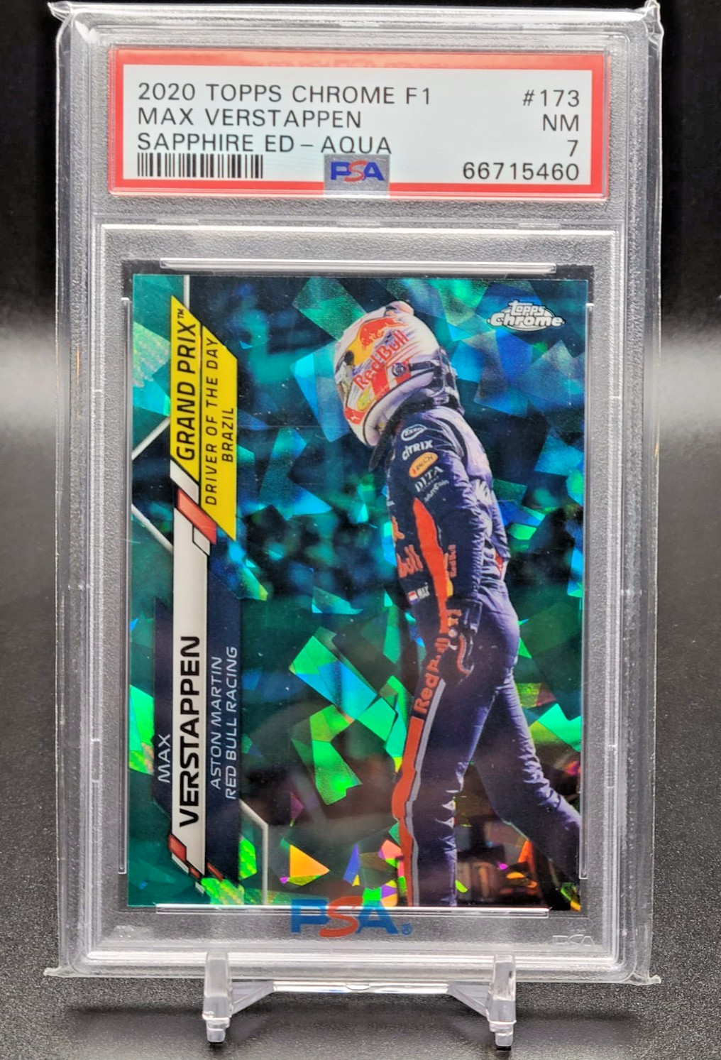 2020 Topps Chrome Sapphire Formula 1 F1 Max Verstappen Aqua /99 #173