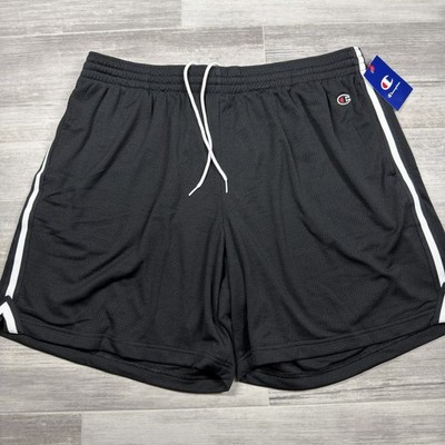 Champion Attack Shorts Men's 2XL XXL Black Mesh With Striped Sides 7  Basketball
