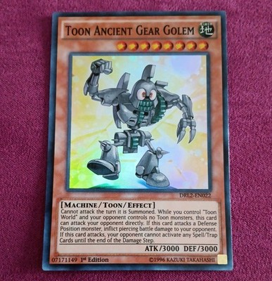 Yugioh - Toon Ancient Gear Golem DRL2-EN022 1st Edition Super Rare LP
