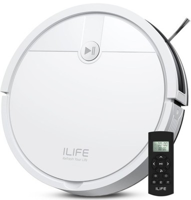 ILIFE V2 Robot Vacuum Cleaner, Tangle-Free Suction, 120 Mins Runtime, Slim, Self