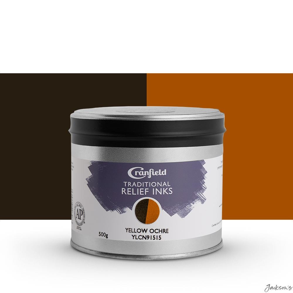 Cranfield Traditional Relief Ink Linseed Oil 500g Yellow Ochre Printmaking