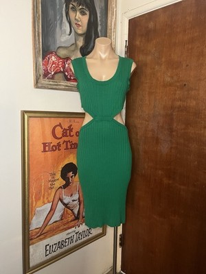 Bobi Los Angeles Green Cutout Sweater Springtime Sexy Dress XL