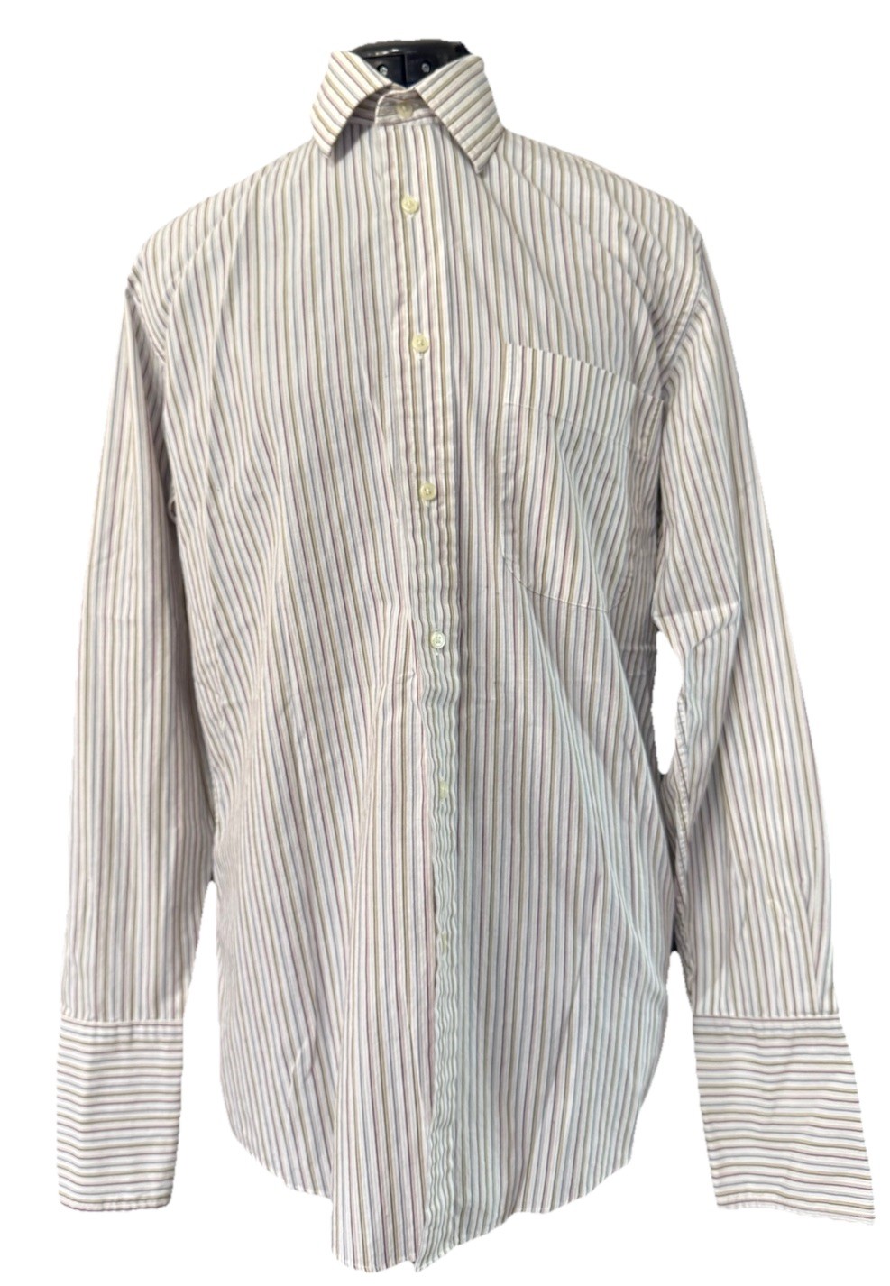 Camicia vintage Yves Saint Laurent multicolore a righe con bottoni 15 32 33