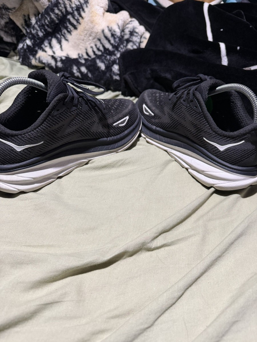 Hoka Clifton 9 WIDE Womens Running Shoes Black White 1132211  display picture 1