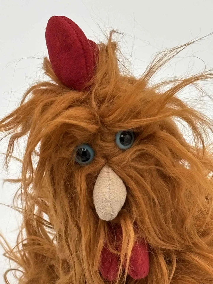 🐔 Peluche Jellycat Kenny Cockerel Coq marron poils longs 20/25 cm – Neuf - Photo 2/4