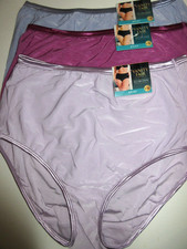 Vanity Fair BRIEF 3-Pack Illumination Panties 13109 Nylon Violet Blue Rasp 8/XL