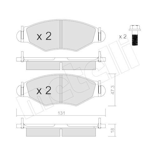 Plaquettes de frein Metelli 22-0254-1 frein à disque auto pour Peugeot