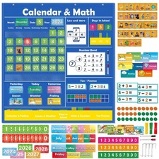 Circle Time Learning Center, Classroom Calendar and Math Pocket Chart for Kid...