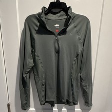 Nike FIT DRY Gray 1/4 Zip Pullover Mock Neck Long Sleeve Lightweight L
