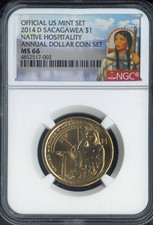 2014-D Sacagawea Dollar NGC MS66 Annual Quality