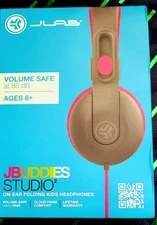 JLAB JBuddies Studio 2 Wired Kids Headphones Folding Vol Safe USB to 3.5mm NEW