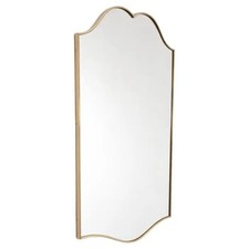 1950s Italian Brass Shield Shaped Mirror in the Style of Gio Ponti