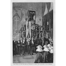 GORITZ Austria The Funeral of The Comte de Chambord - Antique Print 1883