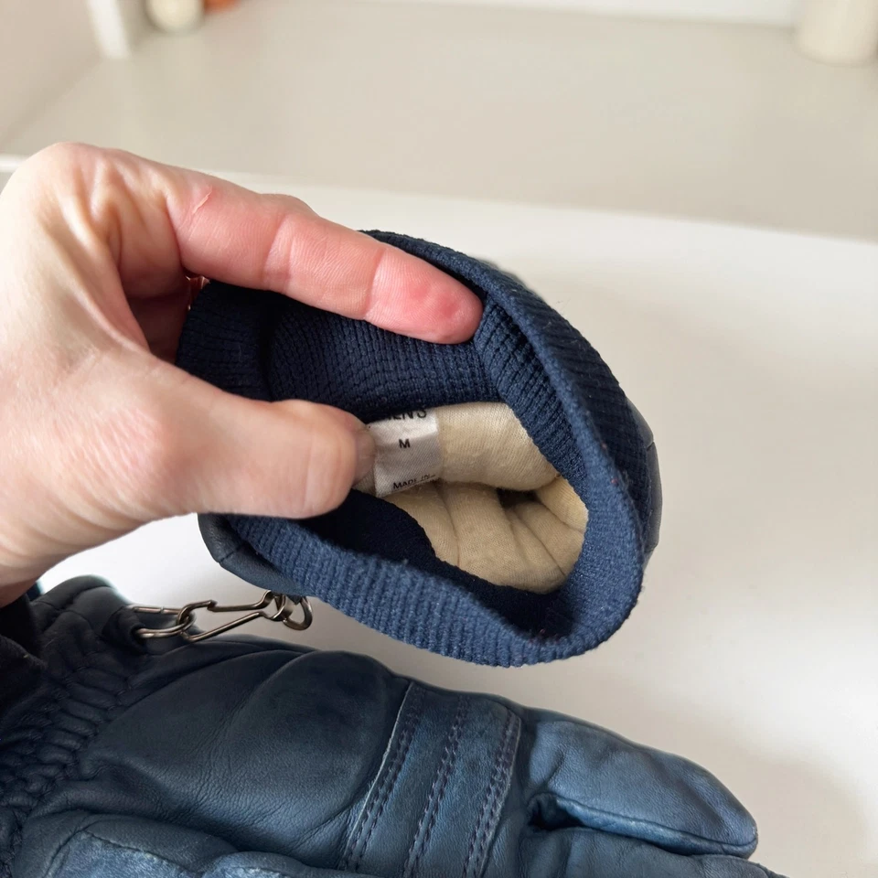 Guantes de esquí de cuero vintage para hombre Kombi años 80 90 colores primarios talla M Foto 4 de 4